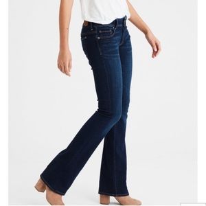 Dark blue light wash jeans